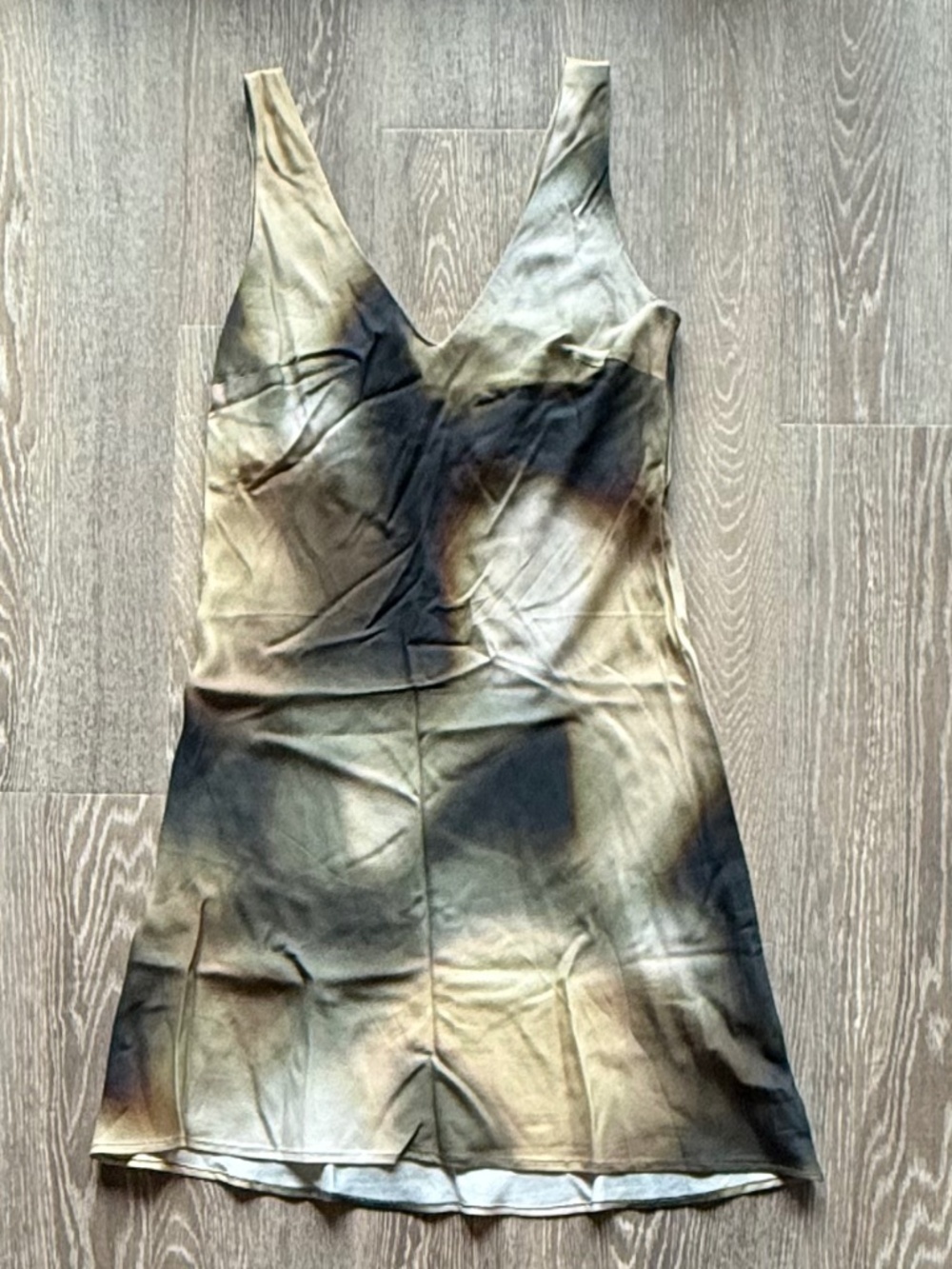NWOT Revolve / LNA V Slip Mini Dress Gold / Tan / Black (Size M)